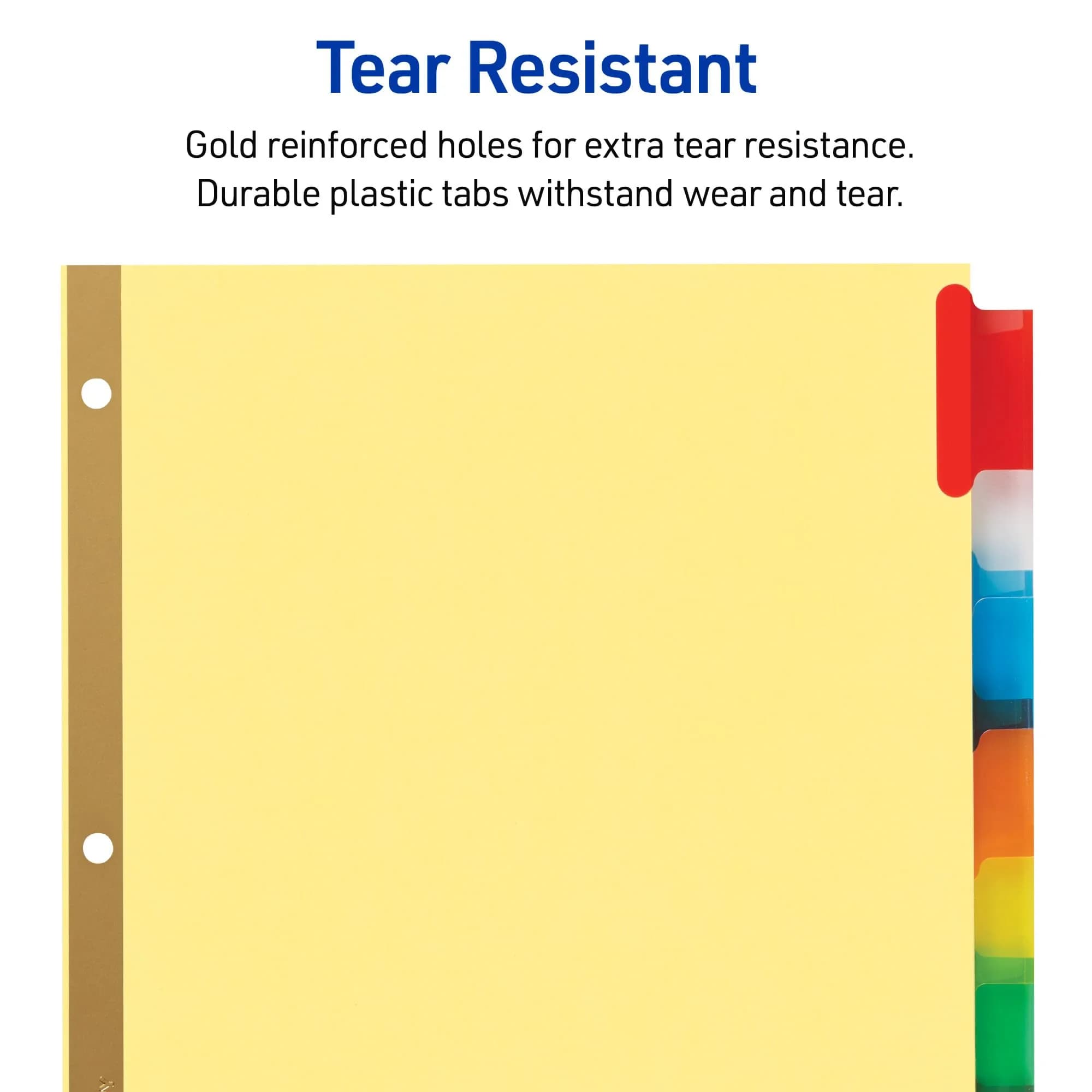 Avery Big Tab Insertable Dividers, 8-Tab, Multicolor, 1 Set | 3-Hole Punched for Binders - view 6