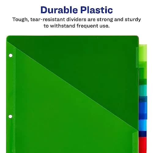 Avery Plastic Dividers Big Tab 8-Tab Multicolor | Large Writable Tabs for Binders thumbnail 5
