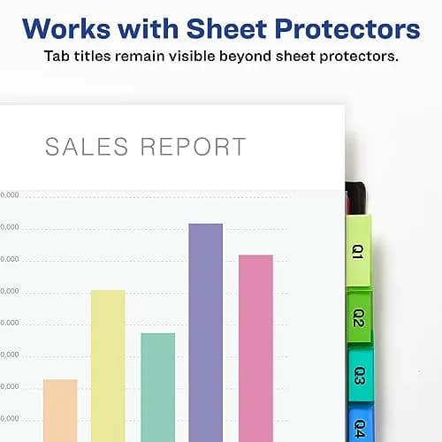 Avery Plastic Dividers Big Tab 8-Tab Multicolor | Large Writable Tabs for Binders thumbnail 2