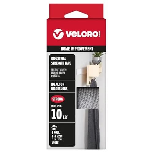 VELCRO Brand Industrial Strength Hook and Loop Tape, White, 2in x 4ft Roll | Holds up to 10 lbs thumbnail 1