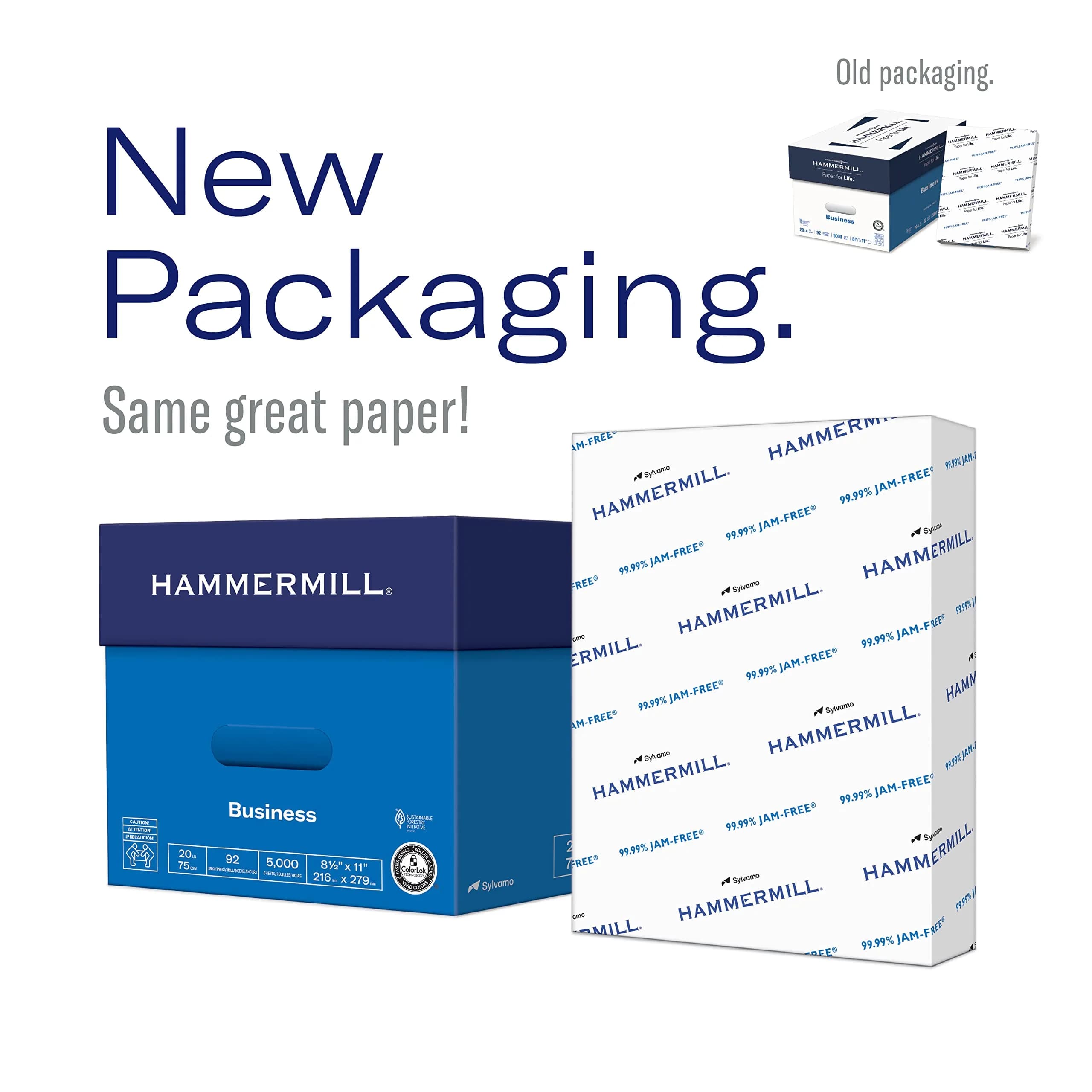 Hammermill Legal Copy Paper 8.5 x 14 Inch, 92 Bright, 5000 Sheets | 99.99% Jam-Free - view 2