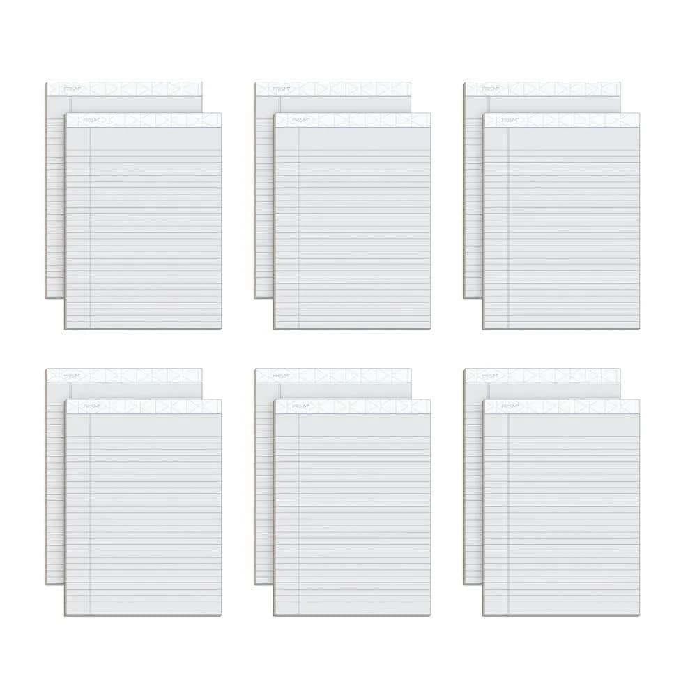 Tops Prism Writing Pads, 8-1/2" x 11-3/4" | Gray Legal Rule, 50 Sheets, 12 Pack