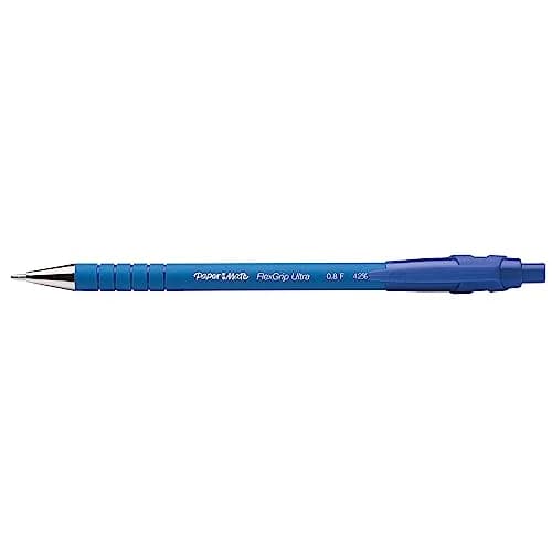 Paper Mate Flexgrip Ultra Retractable Ballpoint Pen 0.70 mm | Fine Point, Blue Ink, 12-Pack thumbnail 2
