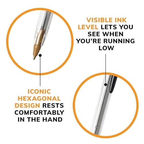 BIC Cristal Xtra Smooth Black Ballpoint Pens, Medium Point, 12-Count Pack | Smooth Ink Flow thumbnail 7