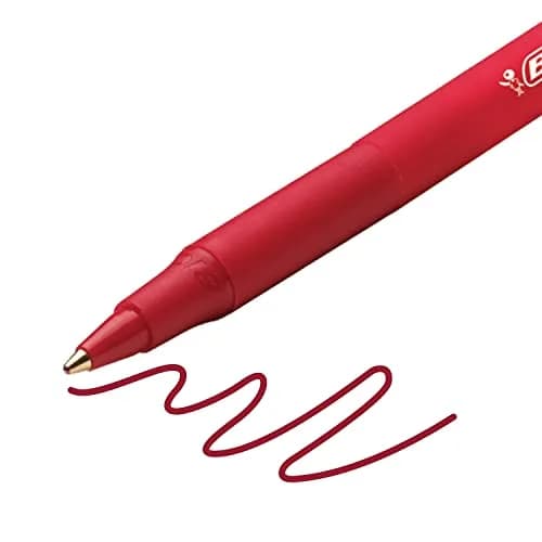 BIC Soft Feel Stick Pens, Medium Point, 1.0 mm, Red | Cushioned, Comfortable Grip, Nonrefillable thumbnail 2