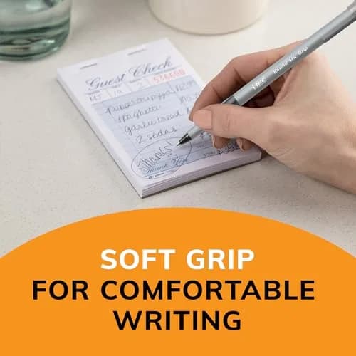 BIC Round Stic Grip Xtra-Comfort Ballpoint Pens, Medium Point, 1.2 mm, Gray Barrel, Black Ink, Pack Of 12 Pens | Smooth Ink Flow thumbnail 3