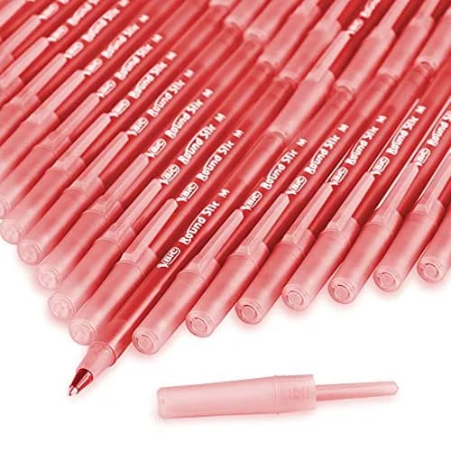 BIC Round Stic Xtra Life Red Ballpoint Pens, Medium Point (1.0mm), 12-Count Pack | Smooth Writing Comfort thumbnail 7