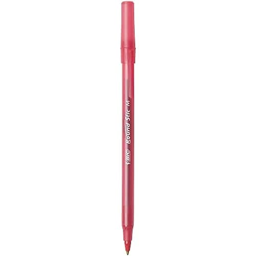 BIC Round Stic Xtra Life Red Ballpoint Pens, Medium Point (1.0mm), 12-Count Pack | Smooth Writing Comfort thumbnail 2