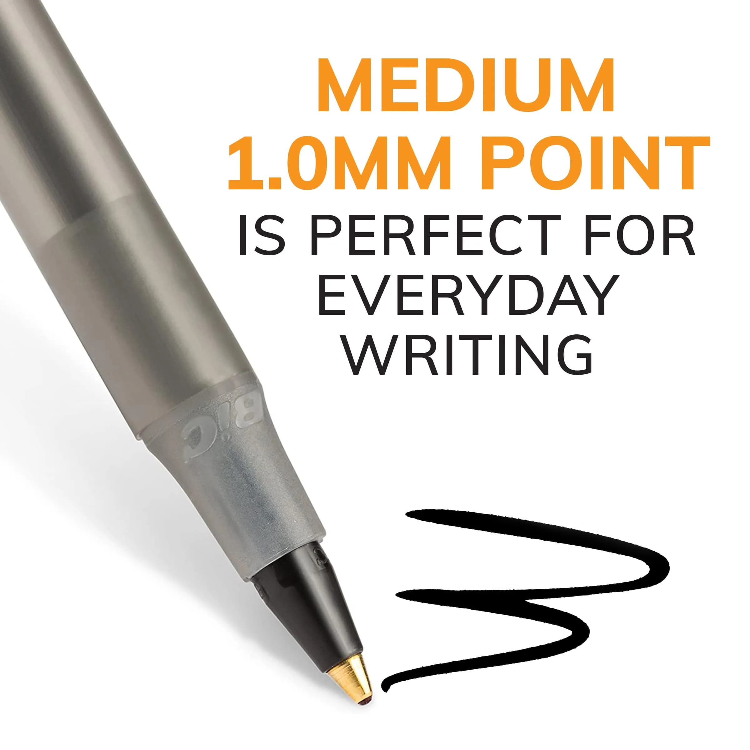 BIC Round Stic Xtra Life Red Ballpoint Pens, Medium Point (1.0mm), 12-Count Pack | Smooth Writing Comfort - view 3