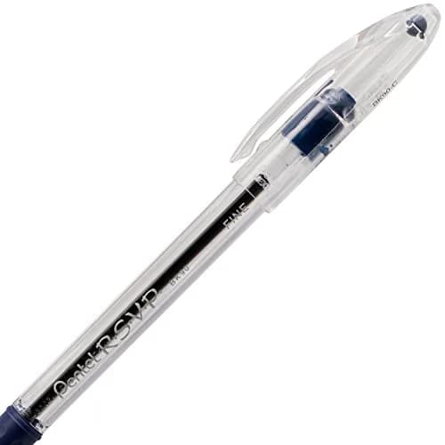 Pentel RSVP Ballpoint Pen, (0.7mm) Fine Line, Blue Ink | Long-lasting, USA-imported pen for extended writing thumbnail 4