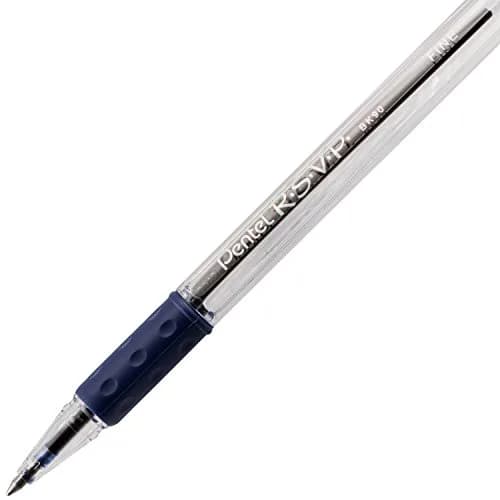Pentel RSVP Ballpoint Pen, (0.7mm) Fine Line, Blue Ink | Long-lasting, USA-imported pen for extended writing thumbnail 5