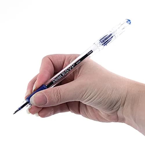 Pentel RSVP Ballpoint Pen, (0.7mm) Fine Line, Blue Ink | Long-lasting, USA-imported pen for extended writing thumbnail 6