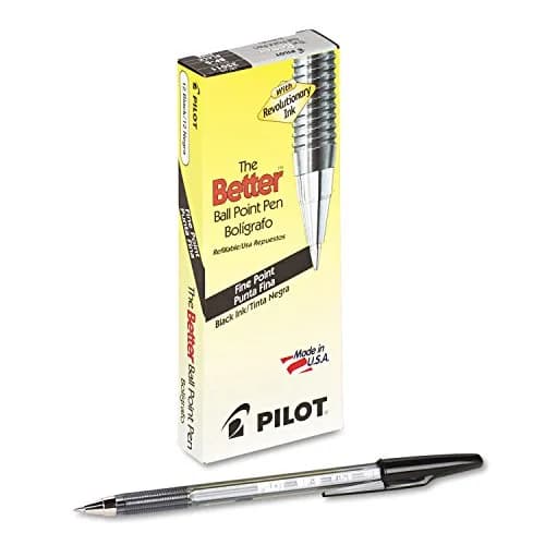 PILOT The Better Ball Point Pen Fine Point 0.7mm Black Ink 12-Pack | Smooth Writing for Students & Professionals thumbnail 1