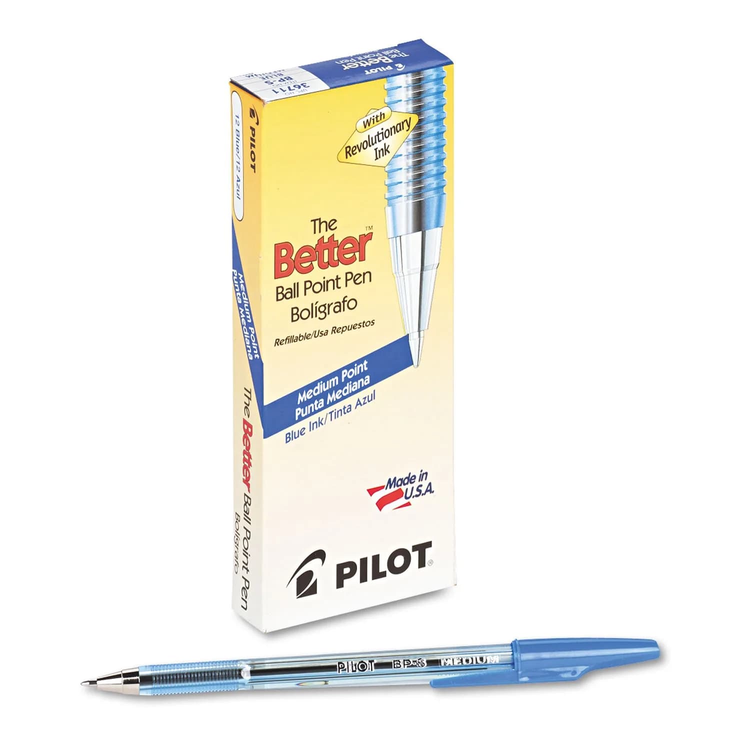 PILOT The Better Ball Point Pen Blue Ink Medium Point 1.0mm (12-Pack) - main product image