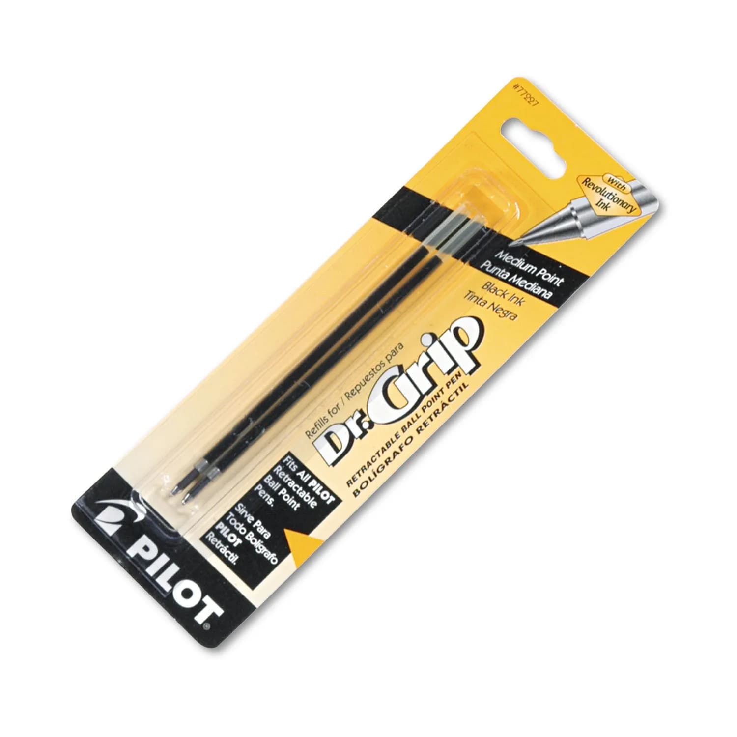 PILOT Dr. Grip Limited Refillable & Retractable Gel Pen, Black Ink, Medium 1.0mm Point, 2-Pack | Arthritis Foundation Ease-of-Use Commended — Black