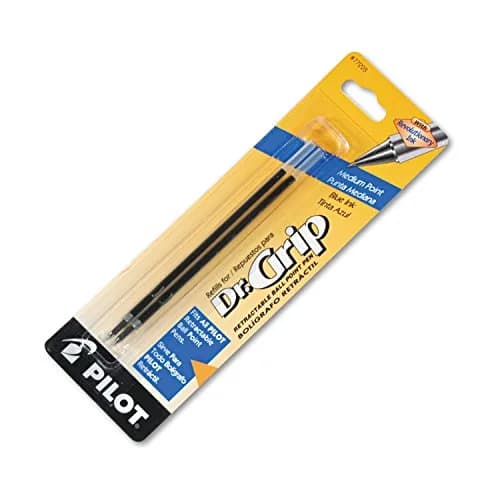 PILOT Dr. Grip Ballpoint Pen Refills Blue Ink, Medium Point, 2-Pack | Smooth Writing & Ergonomic Comfort thumbnail 1