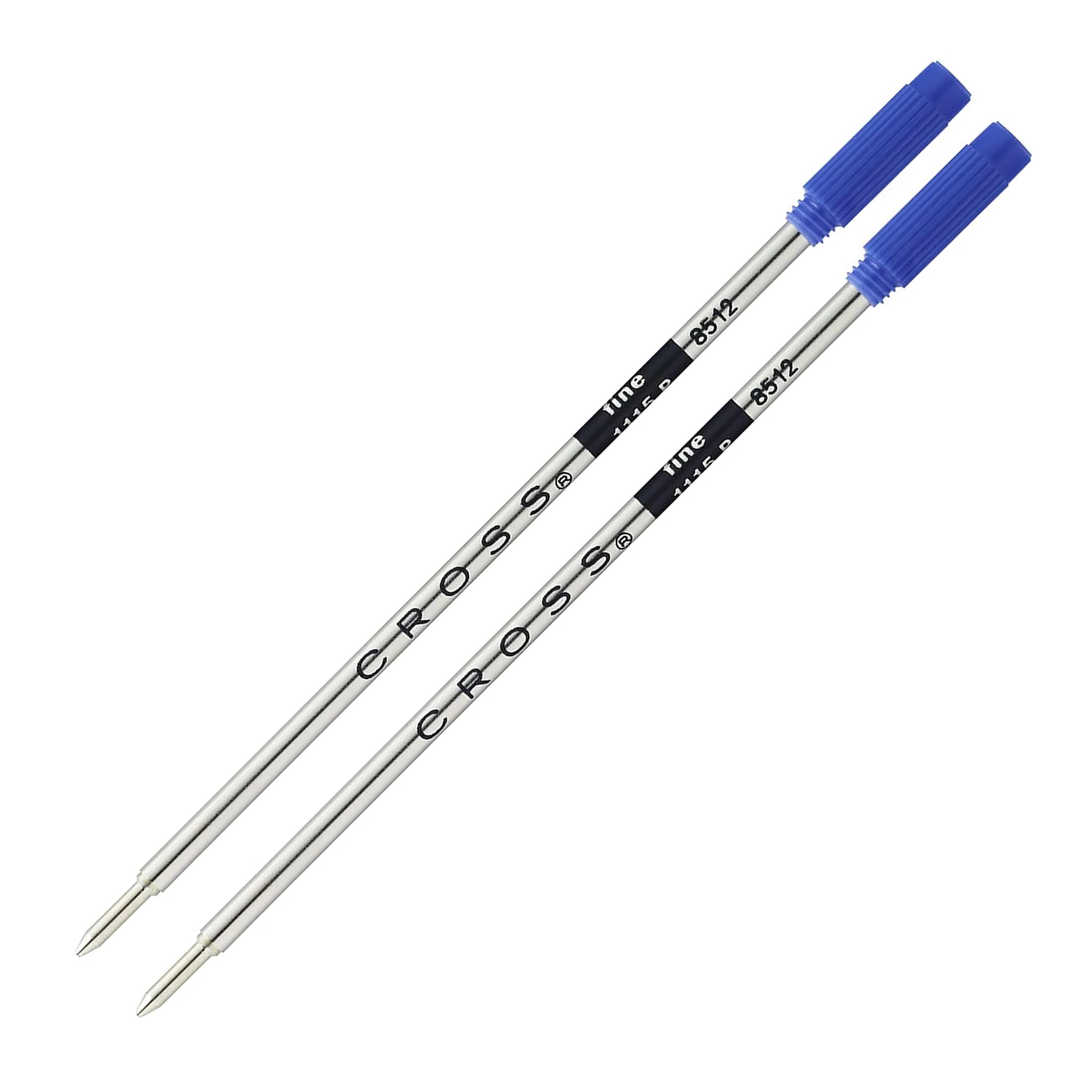Cross Mini Ballpoint Pen Refill, Blue, Medium Point, 2-Pack Set | Smooth Ink Flow, Fade-Resistant — Blue