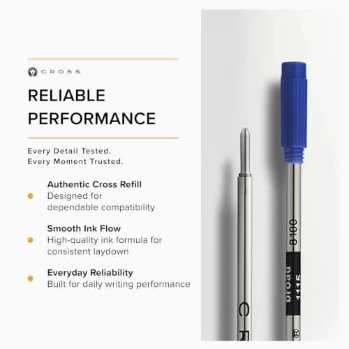 Cross Blue Ballpoint Pen Refill, Broad Point, 2-Pack Refill Set | Writes 1 Mile thumbnail 4
