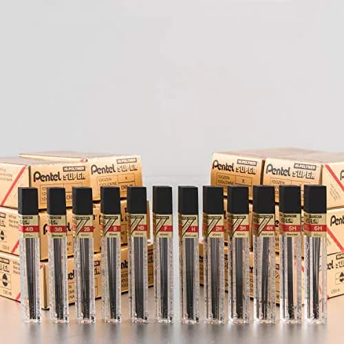 Pentel Super Hi-Polymer Lead Refill 0.5mm 2B | 36 Pieces (12 Count x 3 Tubes) thumbnail 2