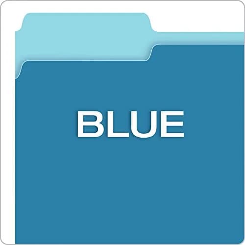 Pendaflex Two-Tone Color File Folders, Letter Size, Blue, 1/3 Cut, 100 per box (152 1/3 BLU), 12 inches | Color-coded organization for offices & schools thumbnail 4