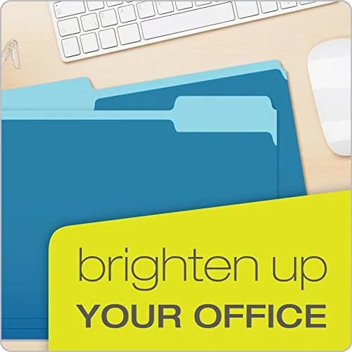Pendaflex Two-Tone Color File Folders, Letter Size, Blue, 1/3 Cut, 100 per box (152 1/3 BLU), 12 inches | Color-coded organization for offices & schools thumbnail 6