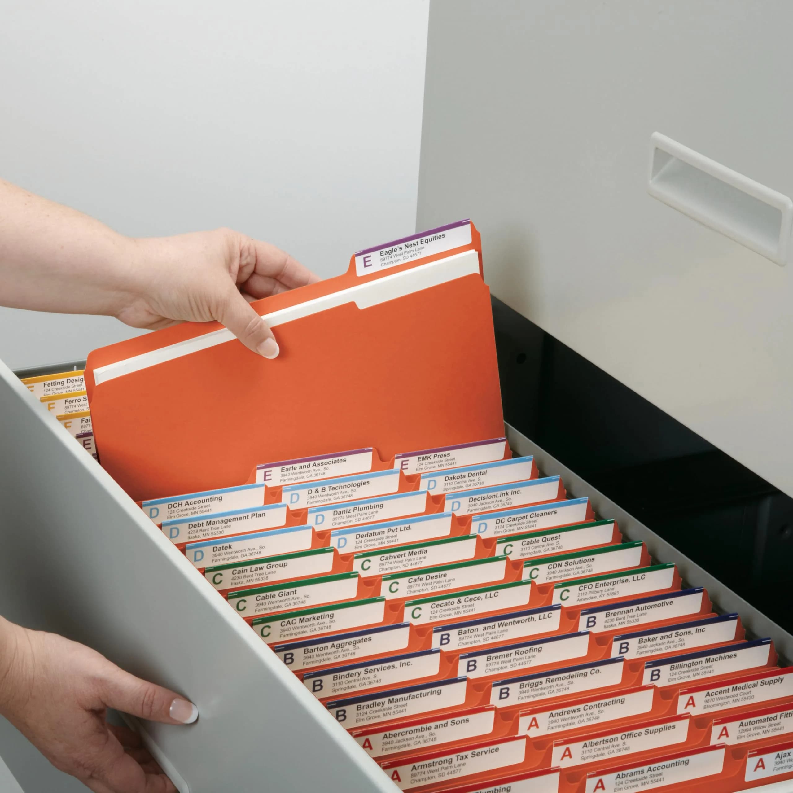 Smead Orange File Folders, Letter Size, 100 per Box | Organize Documents with 1/3-Cut Tabs - view 6
