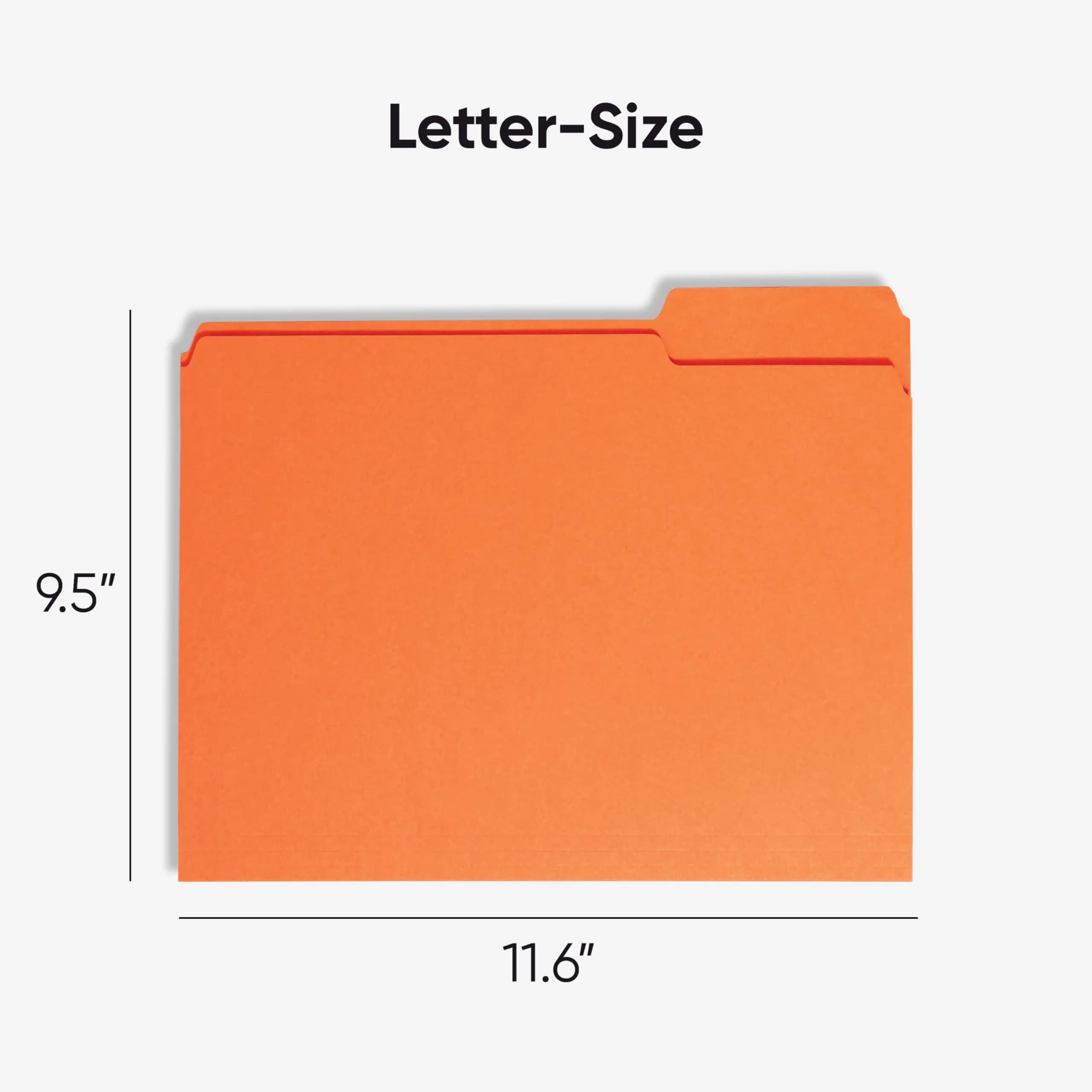 Smead Orange File Folders, Letter Size, 100 per Box | Organize Documents with 1/3-Cut Tabs - view 2