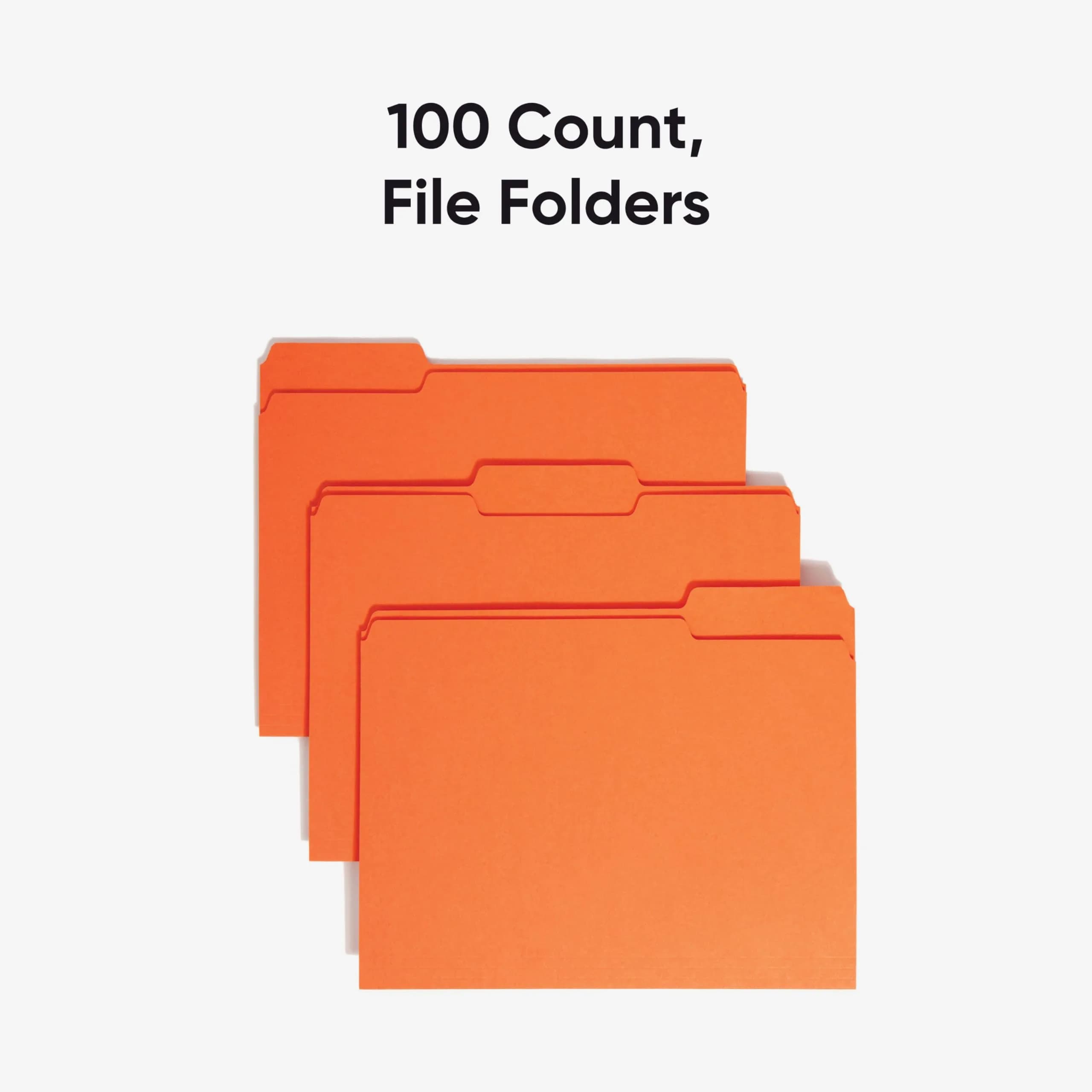 Smead Orange File Folders, Letter Size, 100 per Box | Organize Documents with 1/3-Cut Tabs - view 3