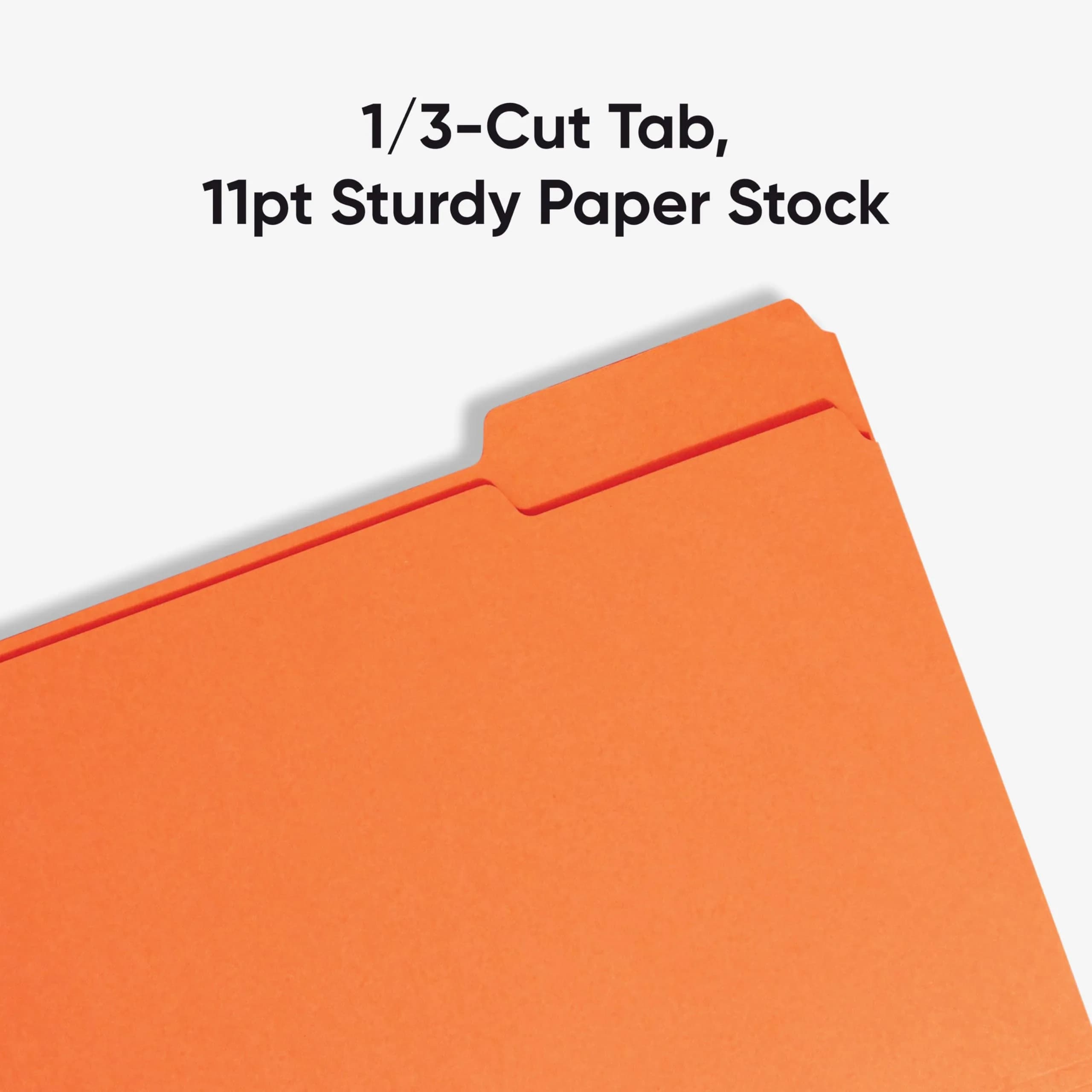 Smead Orange File Folders, Letter Size, 100 per Box | Organize Documents with 1/3-Cut Tabs - view 4