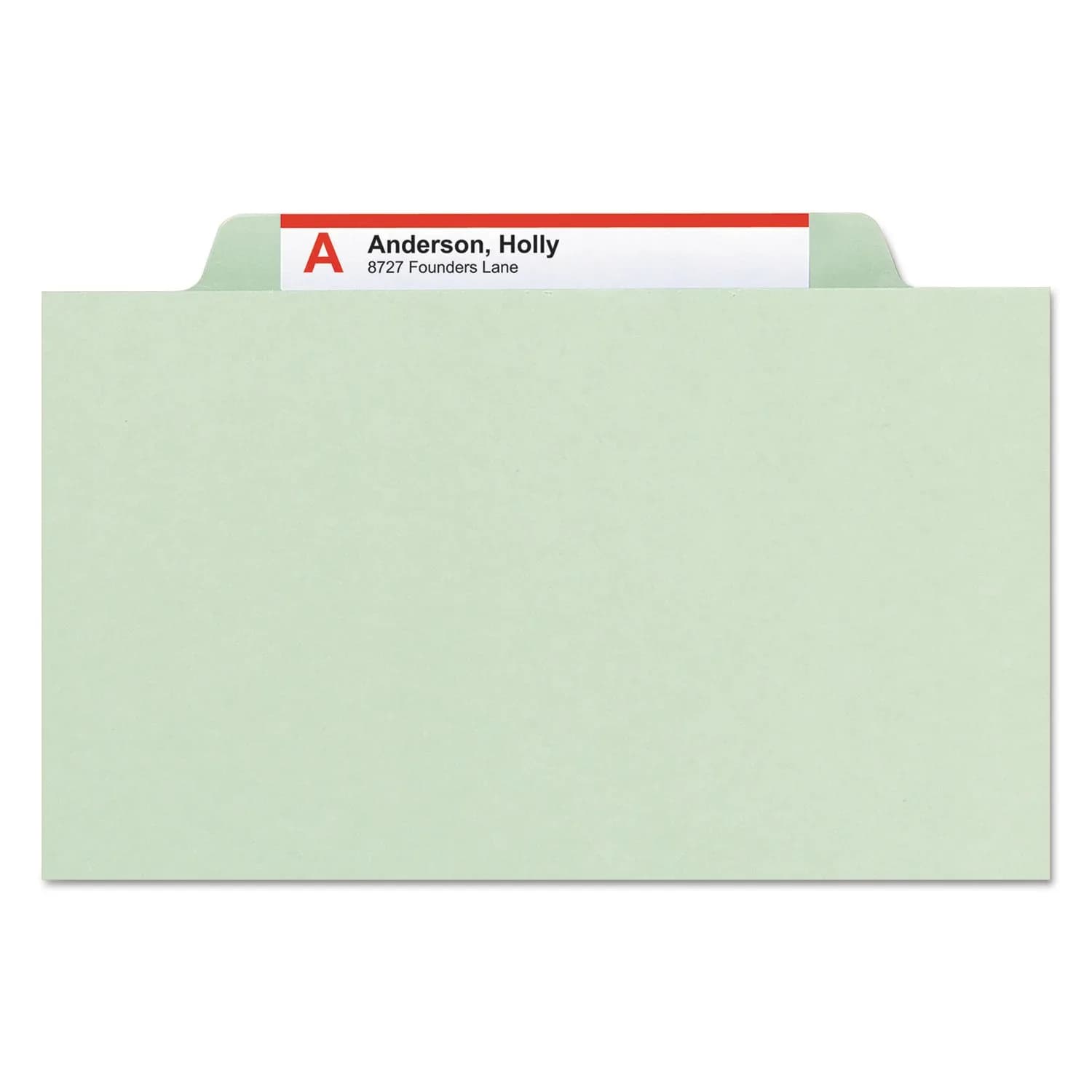 Smead Pressboard Classification File Folder with SafeSHIELD Fasteners, 2 Dividers, 2" Expansion, Letter Size, Gray/Green, 10 per Box | 25 pt. Pressboard - view 8