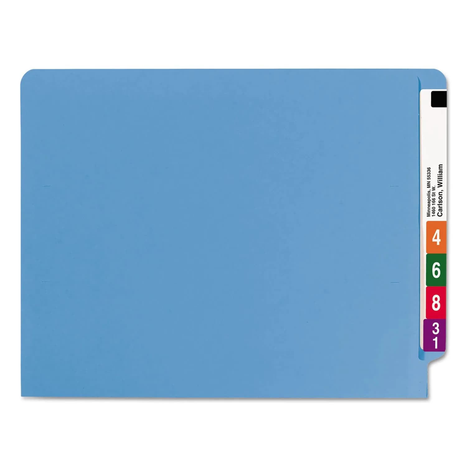 Smead End Tab File Folder, Shelf-Master Reinforced Straight-Cut Tab, Letter Size, Blue, 100 per Box | Industry Standard for Efficient Shelf Filing - view 2