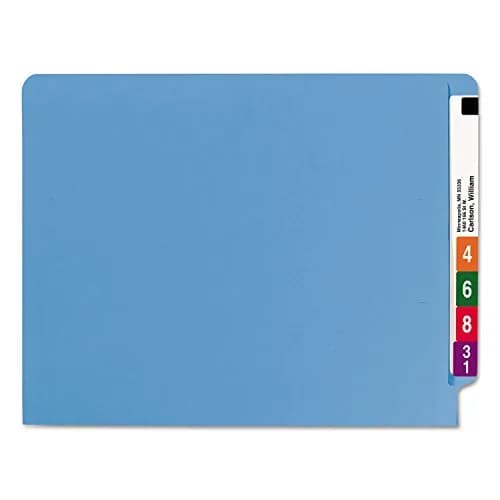 Smead End Tab File Folder, Shelf-Master Reinforced Straight-Cut Tab, Letter Size, Blue, 100 per Box | Industry Standard for Efficient Shelf Filing thumbnail 2