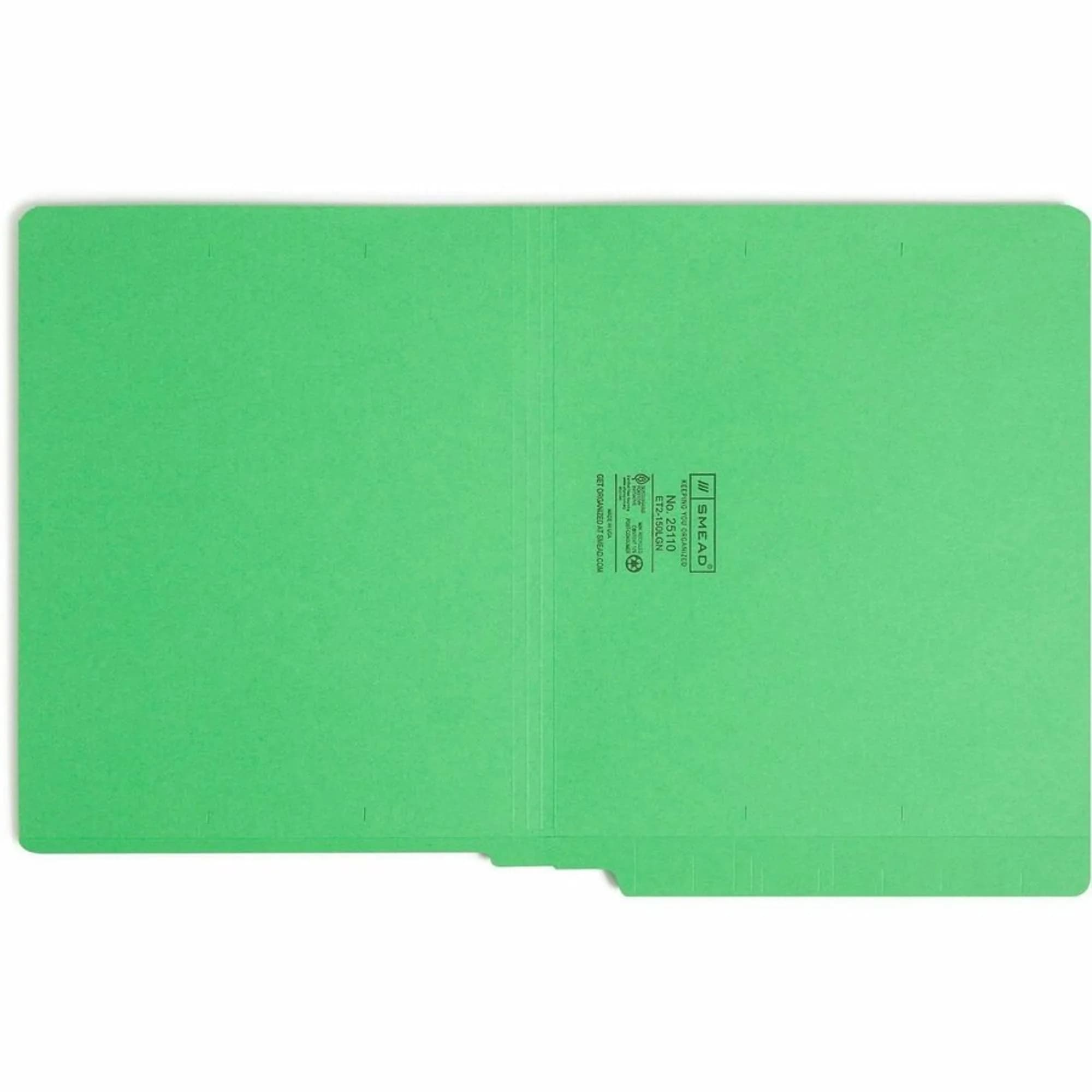 Smead End Tab File Folder, Shelf-Master Reinforced Straight-Cut Tab, Letter Size, Green, 100 per Box (25110) | Durable Filing for Offices - view 6