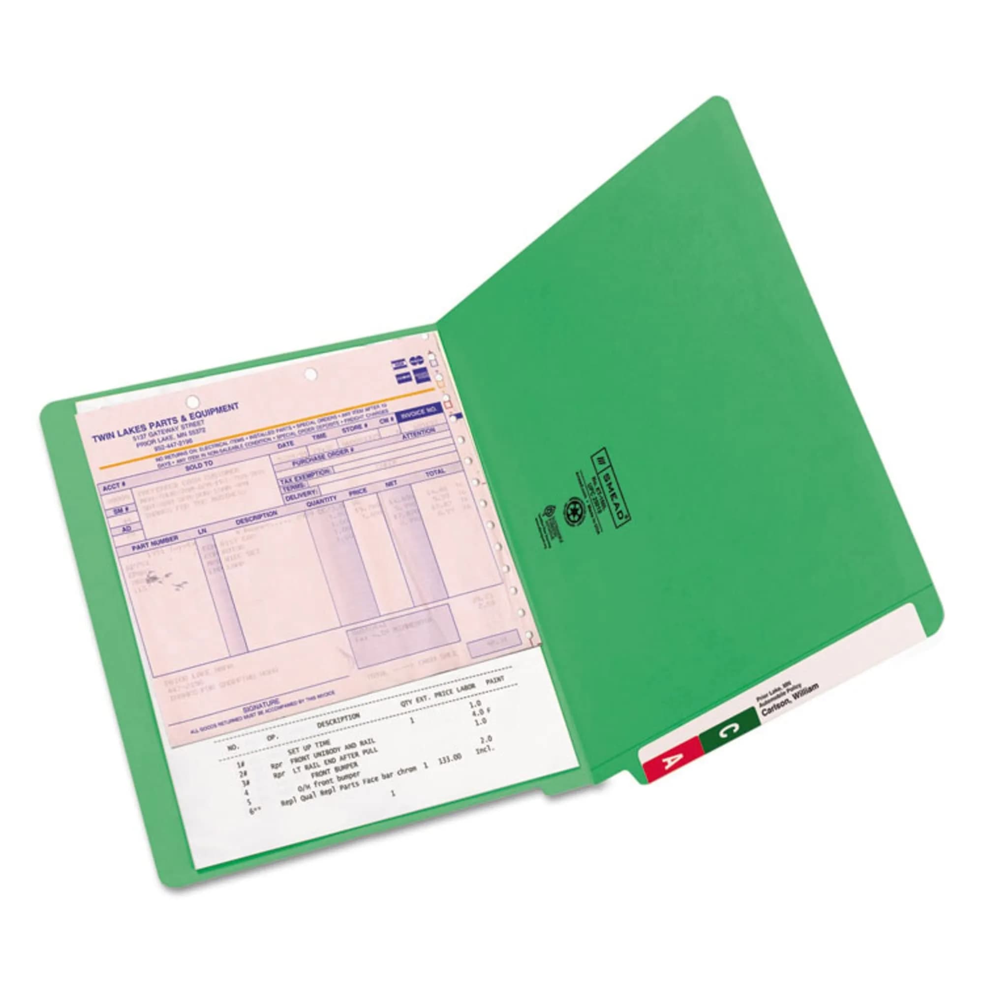 Smead End Tab File Folder, Shelf-Master Reinforced Straight-Cut Tab, Letter Size, Green, 100 per Box (25110) | Durable Filing for Offices - view 2