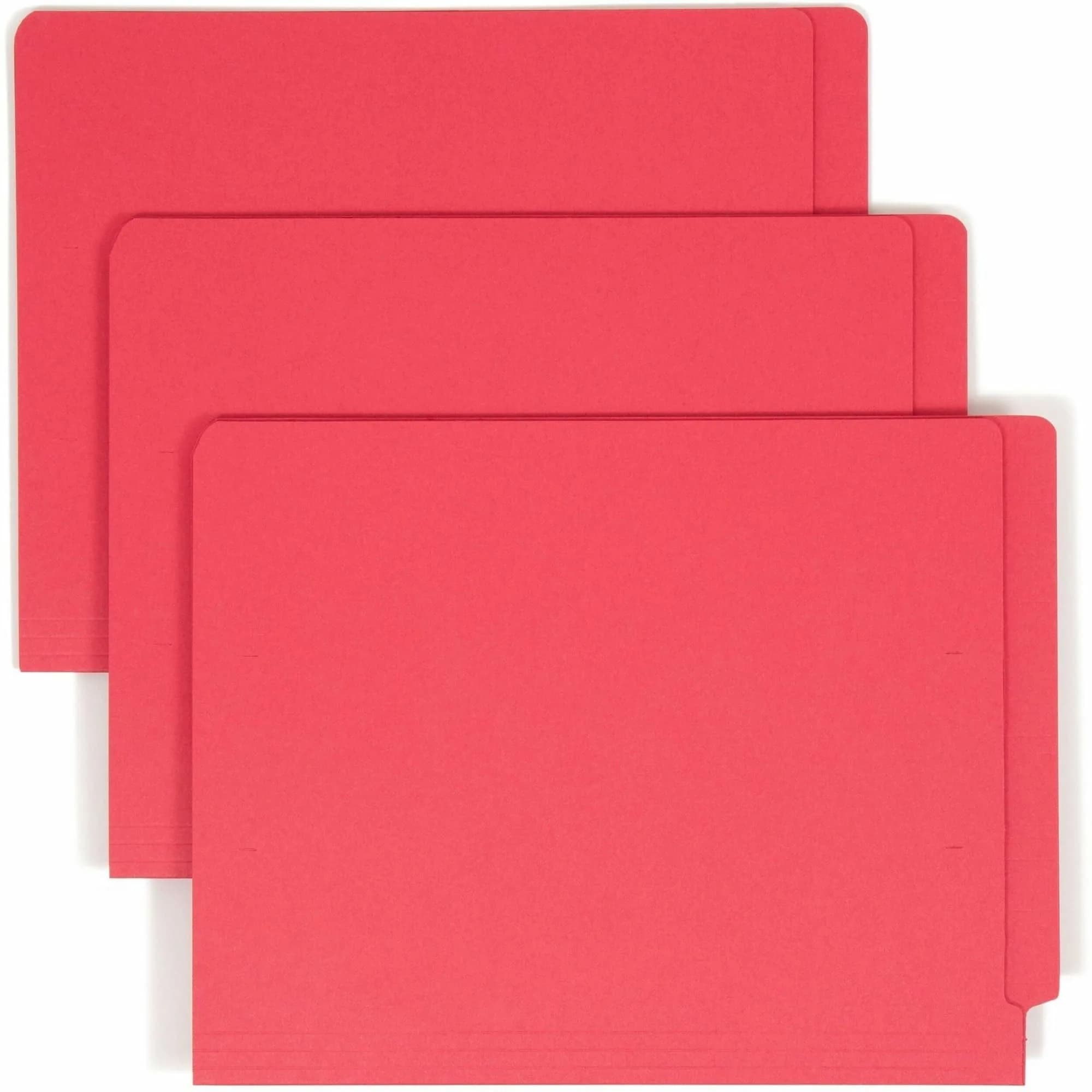 Smead End Tab File Folder, Shelf-Master Reinforced Straight-Cut Tab, Letter Size, Red, 100 Per Box (25710) - view 2