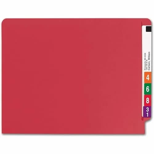 Smead End Tab File Folder, Shelf-Master Reinforced Straight-Cut Tab, Letter Size, Red, 100 Per Box | Industry Standard for Efficient Shelf Filing thumbnail 3