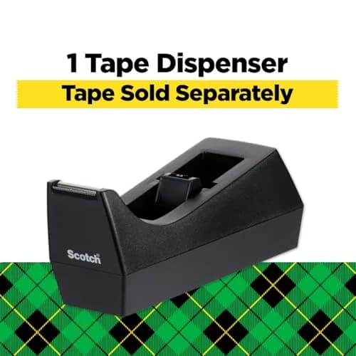 Scotch Classic Desktop Tape Dispenser Black 2.7 in. x 2.7 in. x 6.4 in. | Weighted Base for One-Handed Use thumbnail 3