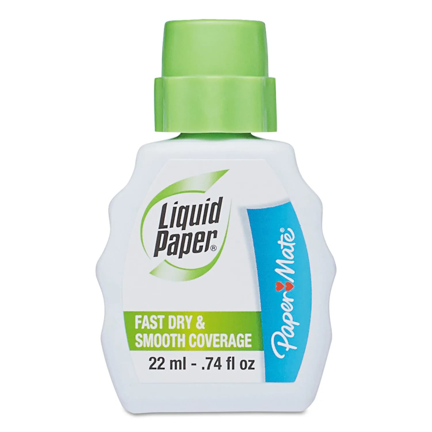 Paper Mate Liquid Paper Fast Dry Correction Fluid 22 mL (12 Count) | Smooth Coverage — White