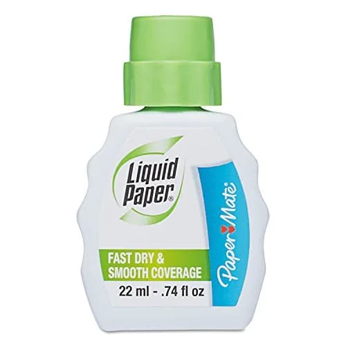 Paper Mate Liquid Paper Fast Dry Correction Fluid 22 mL (12 Count) | Smooth Coverage thumbnail 1