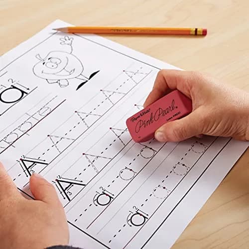 Paper Mate Pink Pearl Erasers, Large, 3 Count | Smudge-Resistant & Latex-Free thumbnail 5