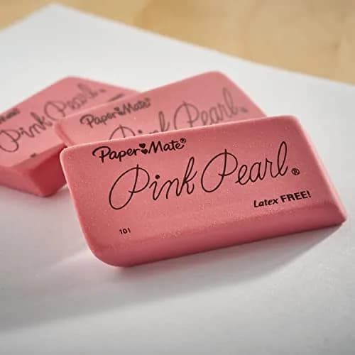 Paper Mate Pink Pearl Erasers, Large, 3 Count | Smudge-Resistant & Latex-Free thumbnail 7
