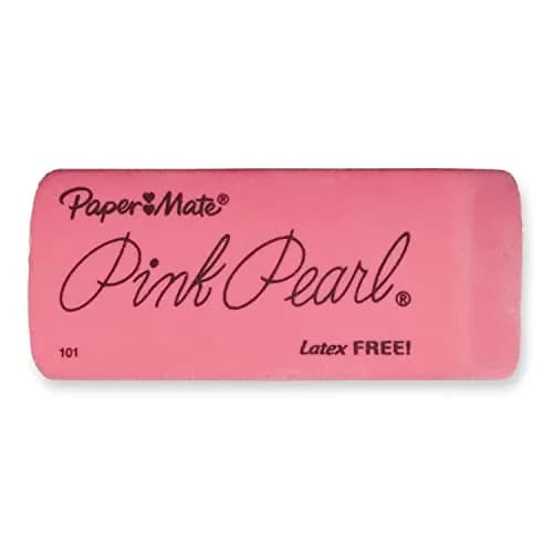 Paper Mate Pink Pearl Erasers, Large, 3 Count | Smudge-Resistant & Latex-Free thumbnail 2