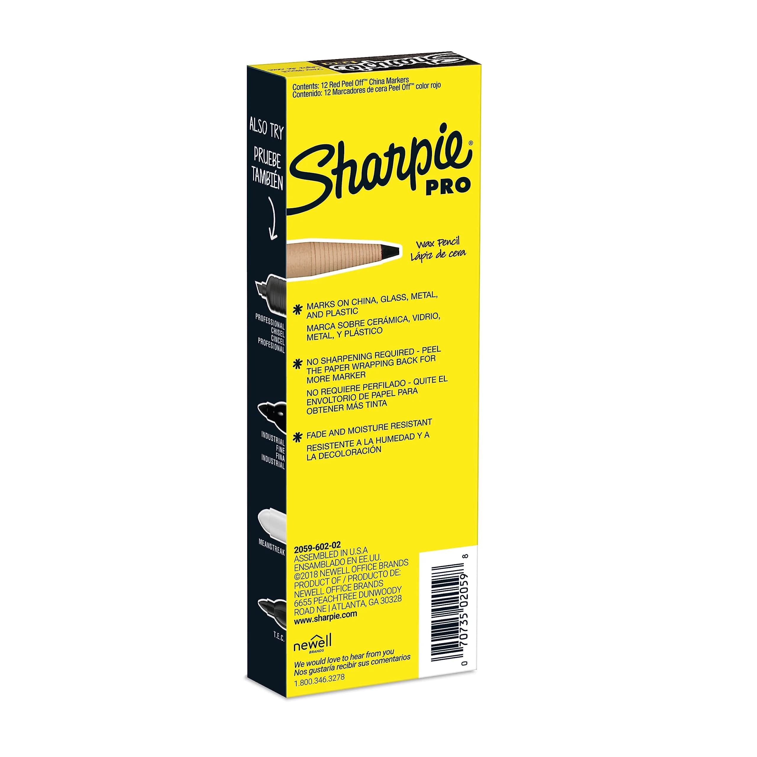 Sharpie Peel-Off China Markers Red 12 Count | Fade & Moisture Resistant Marking Pen - view 5