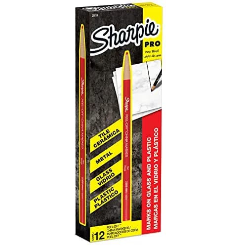 Sharpie Peel-Off China Markers Red 12 Count | Fade & Moisture Resistant Marking Pen thumbnail 1
