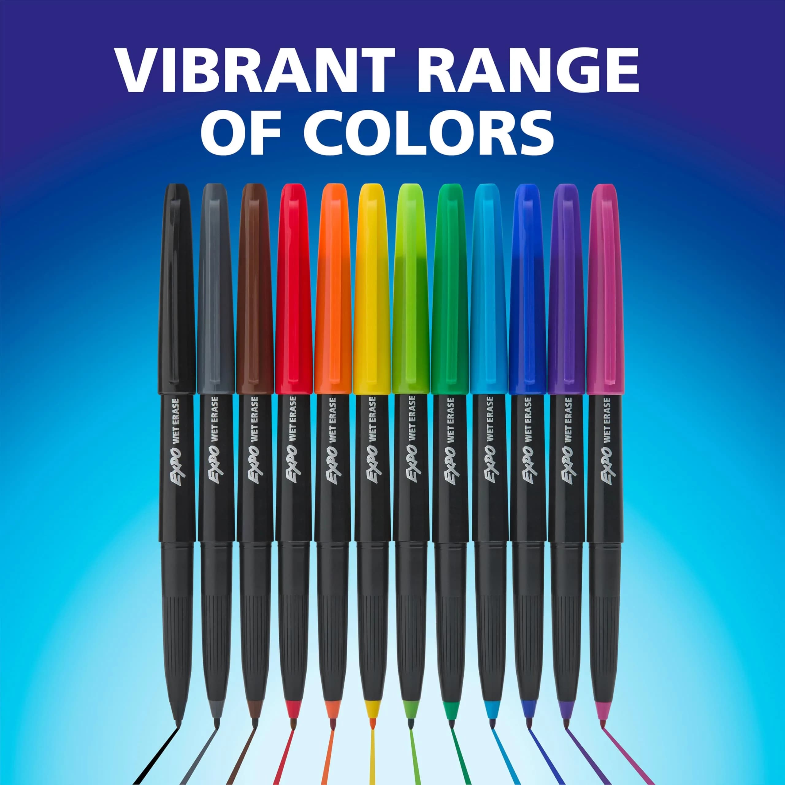 EXPO Wet Erase Markers, Black, Ultra Fine Tip, 12 Count | Water-Activated Erasing - view 8
