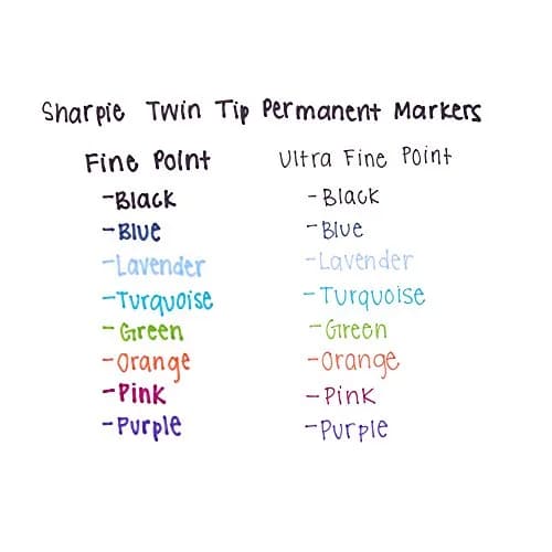 Sharpie Twin Tip Permanent Markers Fine and Ultra Fine Assorted Colors 4 Count | AP Certified Ink thumbnail 3