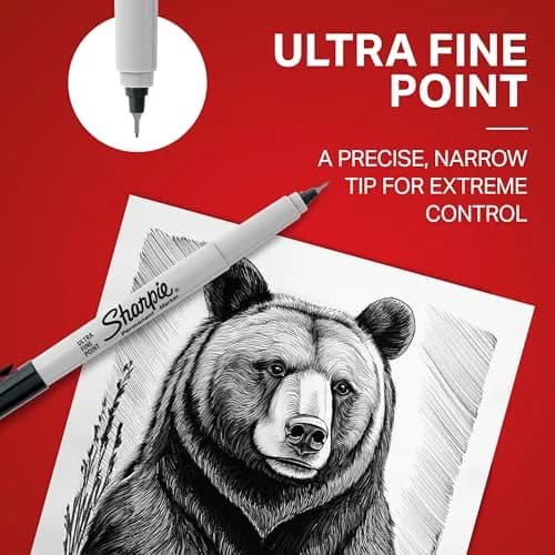 Sharpie Permanent Markers Ultra Fine Tip Black 12 Count | Precise Marks, Fade Resistant thumbnail 5