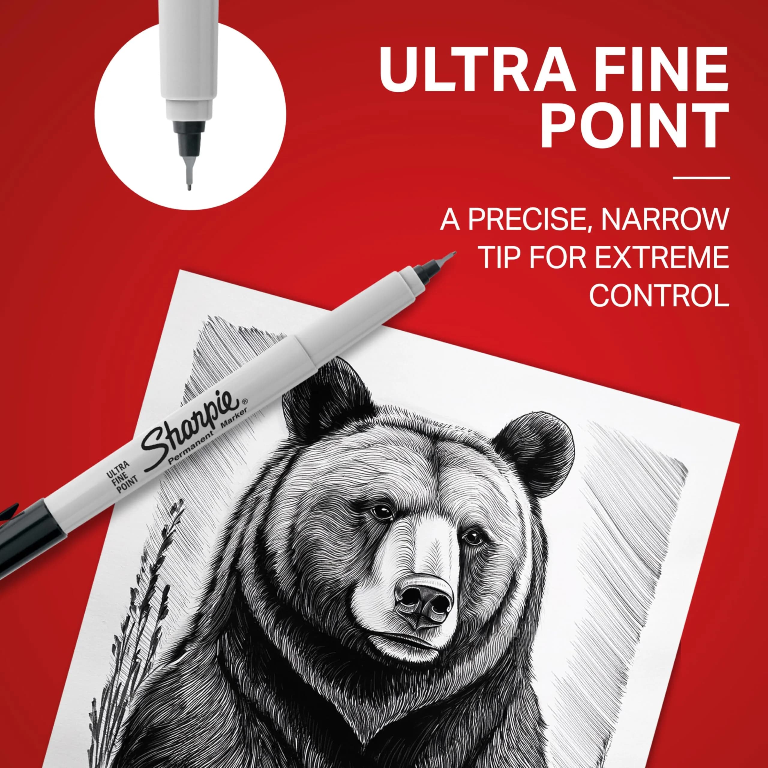 Sharpie Permanent Markers Ultra Fine Tip Black 12 Count | Precise Marks, Fade Resistant - view 5