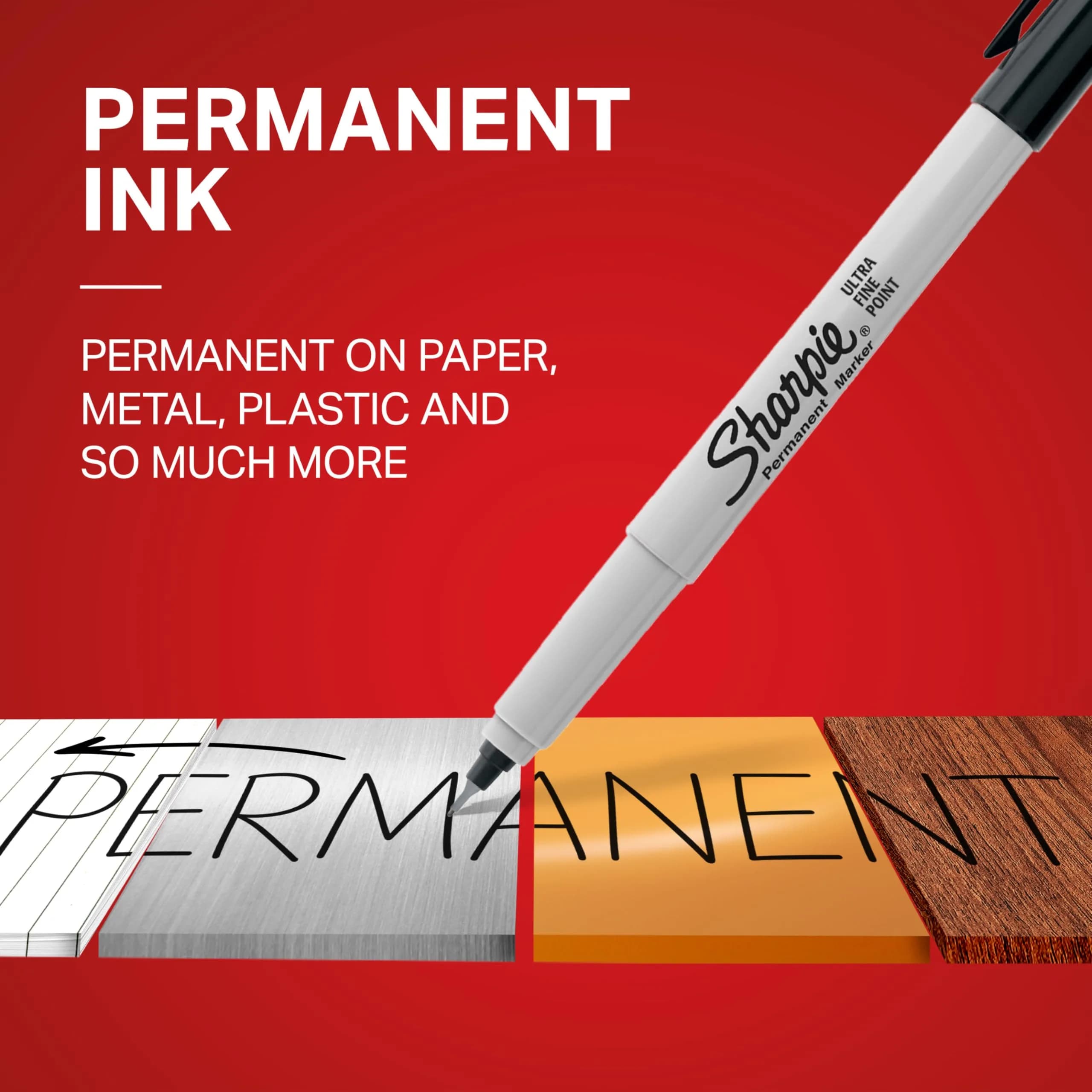 Sharpie Permanent Markers Ultra Fine Tip Black 12 Count | Precise Marks, Fade Resistant - view 2