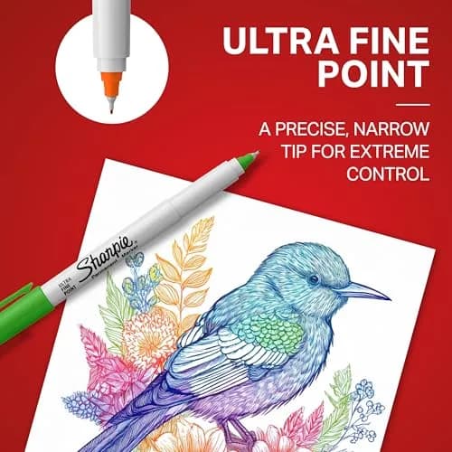 Sharpie Permanent Markers, Ultra Fine Point, Assorted Colors, 12 Count | Fade-Resistant Ink thumbnail 5